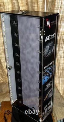 Retail 20 Spot Knives/Knife Display Tower Case with Led Lights & Keys -Spins Locks