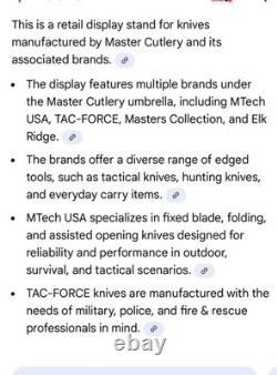 Retail 20 Spot Knives/Knife Display Tower Case with Led Lights & Keys -Spins Locks