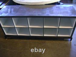 Retail Grey & White Cube Storage Display Table Cabinet Set 2