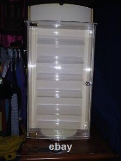 Revolving Jewelry Display Case 2 Sides With 12 Shelves And Locks. No Key. Mirror