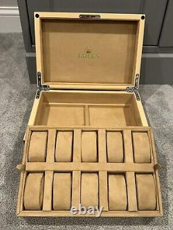 Rolex Watch Box Case Storage Multi 10 Watch Green Display SHIPS FROM USA