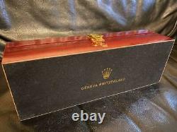 Rolex Watch Display Case 6 Pieces Storage Lid Closure Wooden Red Japan Used B5