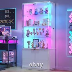 Rounded Locking Display Cabinet with RGB Lights & Motion Sensor for Collectible