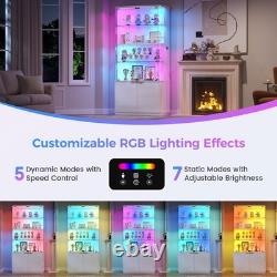Rounded Locking Display Cabinet with RGB Lights & Motion Sensor for Collectible