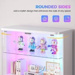 Rounded Locking Display Cabinet with RGB Lights & Motion Sensor for Collectible