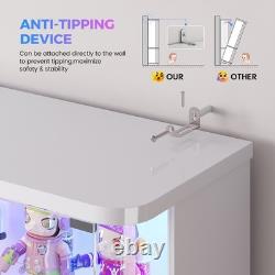Rounded Locking Display Cabinet with RGB Lights & Motion Sensor for Collectible
