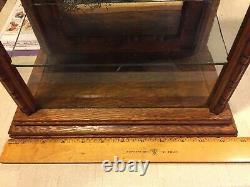 SMALL GUM OAK & GLASS STORE DISPLAY CASE POSSIBLY ADAMS PEPSIN GUM With3 SHELVES