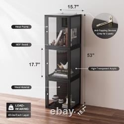 SUNYRISY Display Case withLock, 17.7x15.7x15.7 LED Show Case for Collectibles