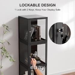 SUNYRISY Display Case withLock, 17.7x15.7x15.7 LED Show Case for Collectibles