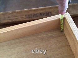 Schrade Walden knife Store display Case wooden Box storage Knives Medals VTG