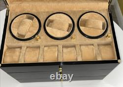 Securo 3-Slot Watch Winder Box Storage Unit Display Case Black