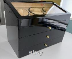 Securo 3-Slot Watch Winder Box Storage Unit Display Case Black