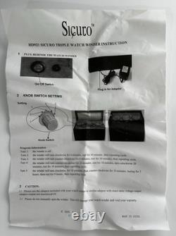 Securo 3-Slot Watch Winder Box Storage Unit Display Case Black