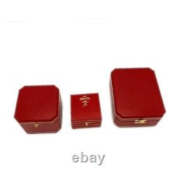 Set of 3- Cartier Authentic Ring Empty Box RED Storage Display Case withOuter box