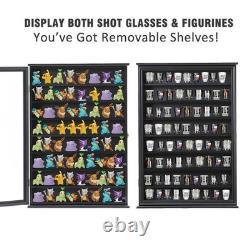 Shot Glass Storage Display Case Large Solid Wood Cabinet Rack Holder Wall Mou