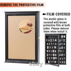 Shot Glass Storage Display Case Large Solid Wood Cabinet Rack Holder Wall Mou