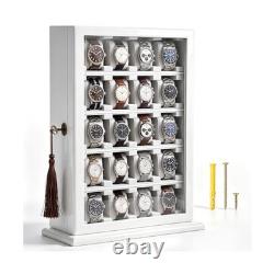 Silipull 30 Piece Watch Display Case Wall Mounted White