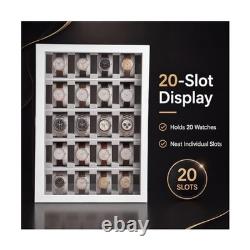 Silipull 30 Piece Watch Display Case Wall Mounted White