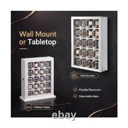 Silipull 30 Piece Watch Display Case Wall Mounted White