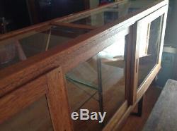 Slanted Front Oak Counter Top General Store Display Case 6 Ft Long Circa 1900