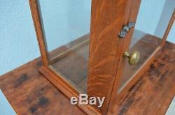 Small Antique Oak & Glass GUM Display Case Showcase Counter Top Store Display