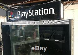 Sony Playstation Ps Ps2 Ps3 Video Game Store Cabinet Glass Door Display Case