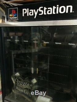 Sony Playstation Ps Ps2 Ps3 Video Game Store Cabinet Glass Door Display Case