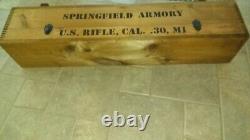 Springfield Armory 30 cal M1 D-Day Wooden display/storage Box New Open Box