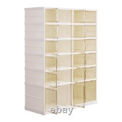 Stackable Shoe Storage Box Durable Plastic Sneaker Display Case Organizer