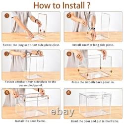 Stackable Storage Bins, Clear Acrylic Display Case, 9-Pack Acrylic Boxes with