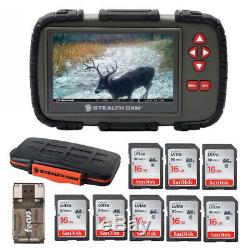 Stealth Cam SD Card Viewer with 4.3 Touch Display with Storage Case Bundle