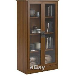 Storage Cabinet Bookshelf Glass Doors Lawyer Office Shelves Closed Display Case