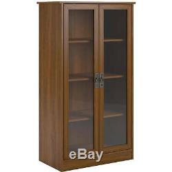 Storage Cabinet Bookshelf Glass Doors Lawyer Office Shelves Closed Display Case