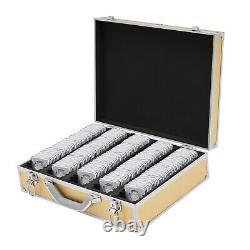 Storage & Display Aluminum Alloy Box Case Holds 100 Coin Holders Slabs Gold