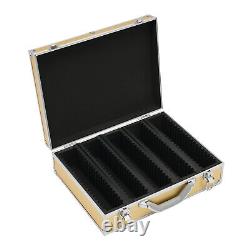 Storage & Display Aluminum Alloy Box Case Holds 100 Coin Holders Slabs Gold