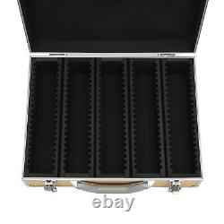 Storage & Display Aluminum Alloy Box Case Holds 100 Coin Holders Slabs Gold