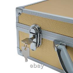 Storage & Display Aluminum Alloy Box Case Holds 100 Coin Holders Slabs Gold