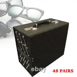 Sunglass Display case 48 Slot Eyeglasses Household Black Storage Organizer Box