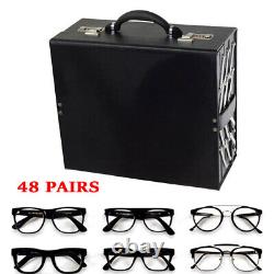 Sunglass Storage Display Case Display Suitcase Eyeglasses Collection Box 48 Pair