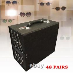 Sunglass Storage Display Case Display Suitcase Eyeglasses Collection Box 48 Pair