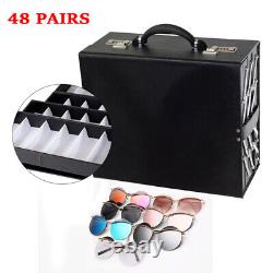 Sunglass Storage Display Case Display Suitcase Eyeglasses Collection Box 48 Pair