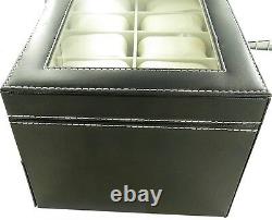 Superb / Quality 2 Drawer 20 Compartment Skeleton Top Watch Storage Display Box