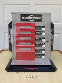 SureFire Gun ShowithStore Illuminated Rotating Display Case For Optics, Flashlight