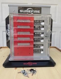 SureFire Gun ShowithStore Illuminated Rotating Display Case For Optics, Flashlight
