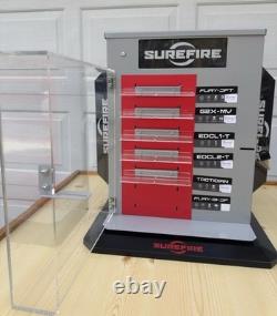 SureFire Gun ShowithStore Illuminated Rotating Display Case For Optics, Flashlight