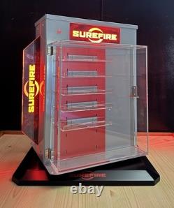 SureFire Gun ShowithStore Illuminated Rotating Display Case For Optics, Flashlight