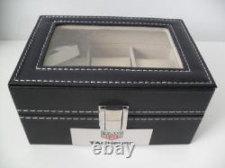 TAG Heuer 3 Piece Watch Box Display Storage Case Black With Accent Stitching