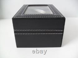 TAG Heuer 3 Piece Watch Box Display Storage Case Black With Accent Stitching