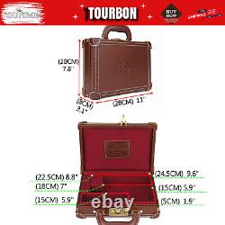 TOURBON Leather Revolver Hard Case Gun Storage Box Handgun Display Pistol Holder