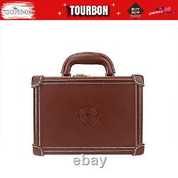 TOURBON Leather Revolver Hard Case Gun Storage Box Handgun Display Pistol Holder